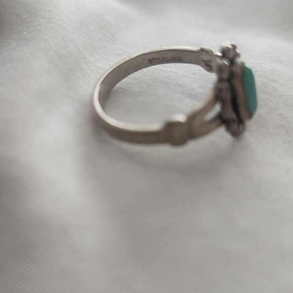 Vtg Bell Trading Post Navajo Sterling Silver 0.35 Ct Natural Blue Candelaria - Picture 3 of 5